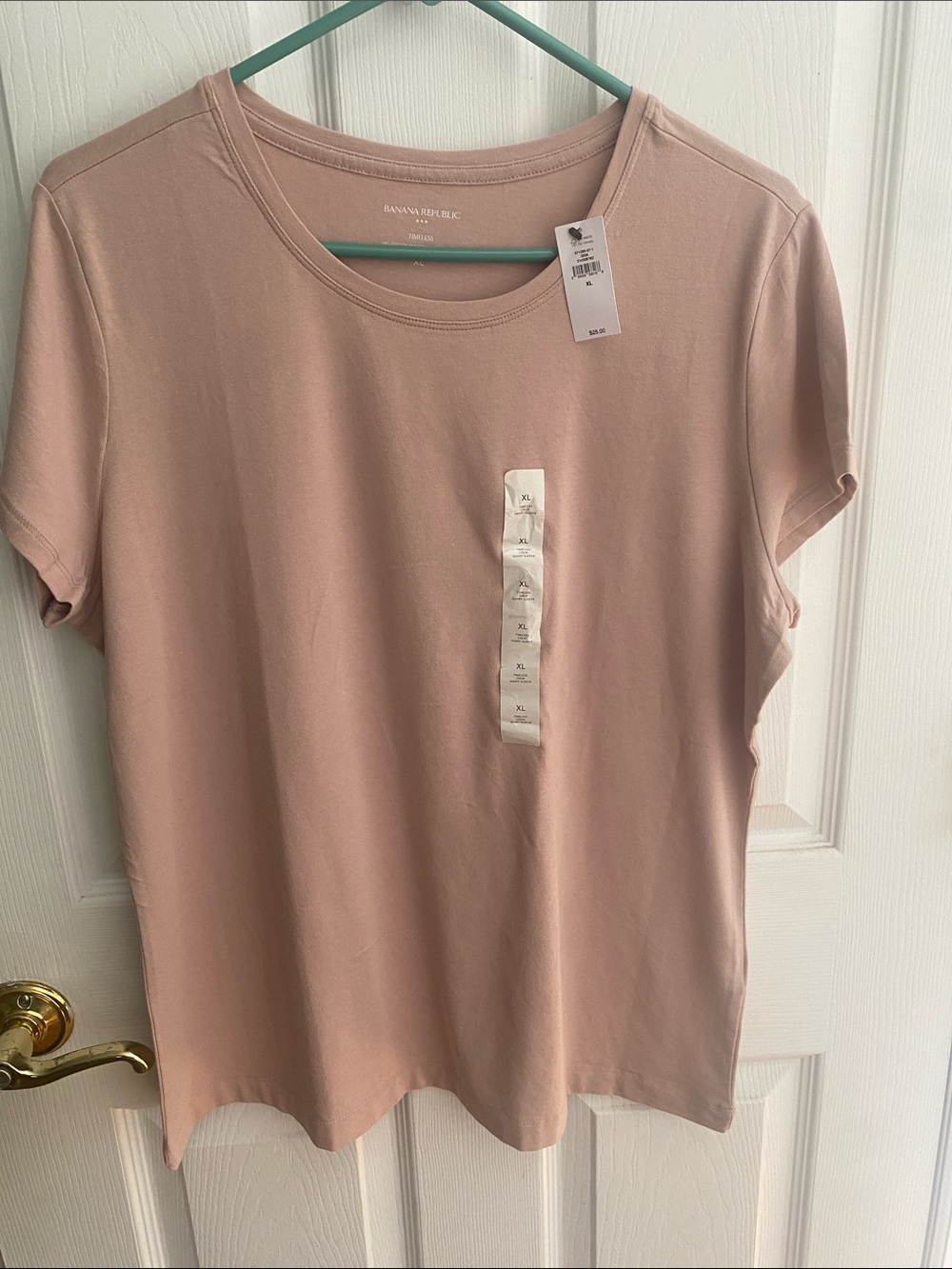 Banana Republic Blush Pink Short Sleeve Crew Tee XL PTP 22 58cot 38model 4spdx
